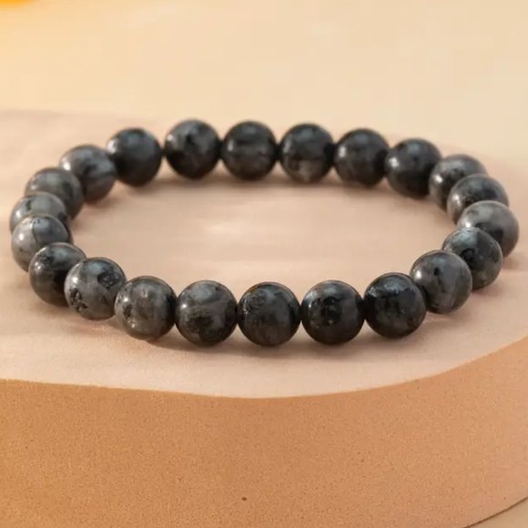 Labradorite Natural Stone 8mm Beads Stretchable Bracelet Beaded Gemstone - Picture 1 of 2